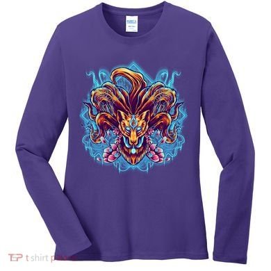 Japanese Nine Tails Kitsune Fox Women's Long Sleeve Shirt