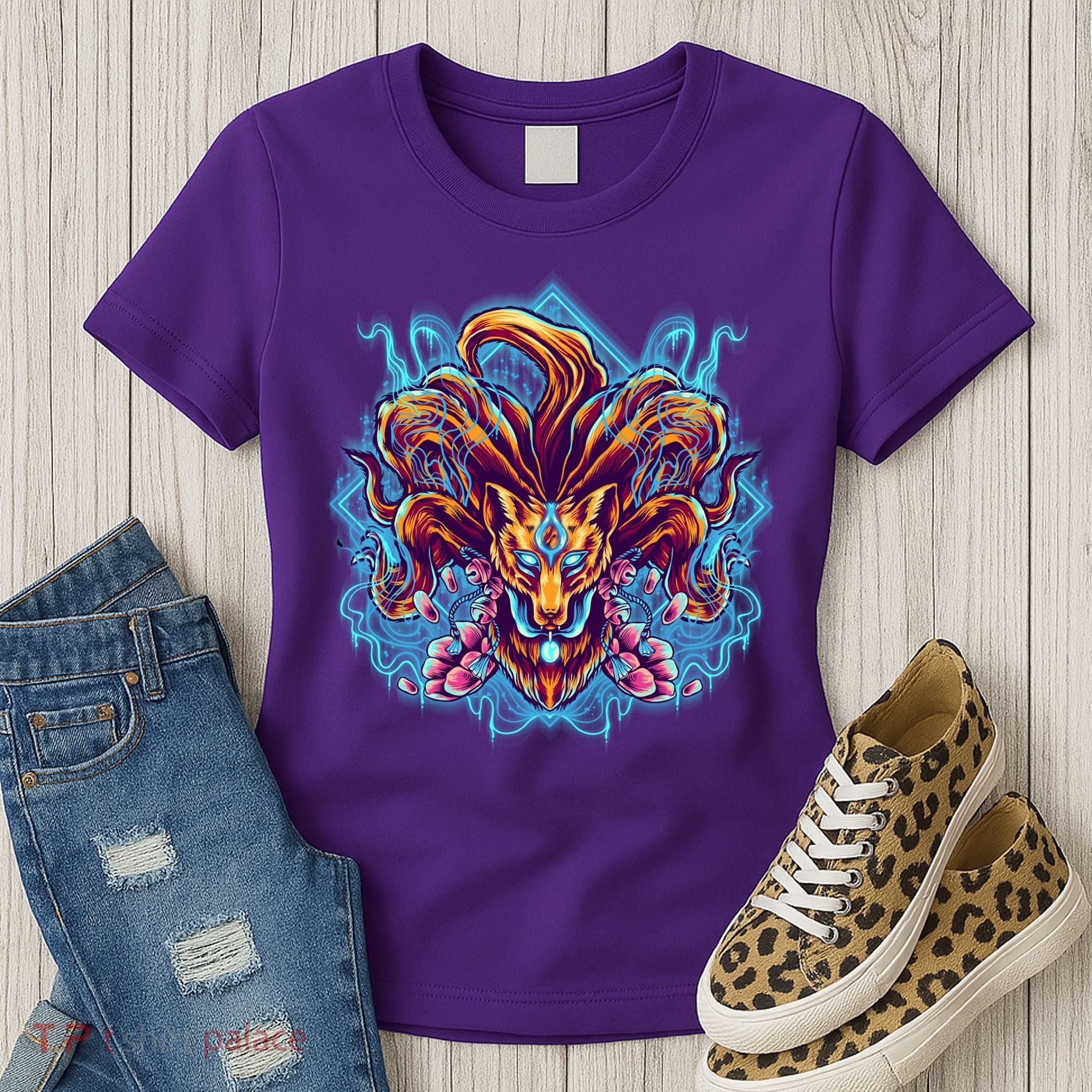 Japanese Nine Tails Kitsune Fox Women's T-Shirt