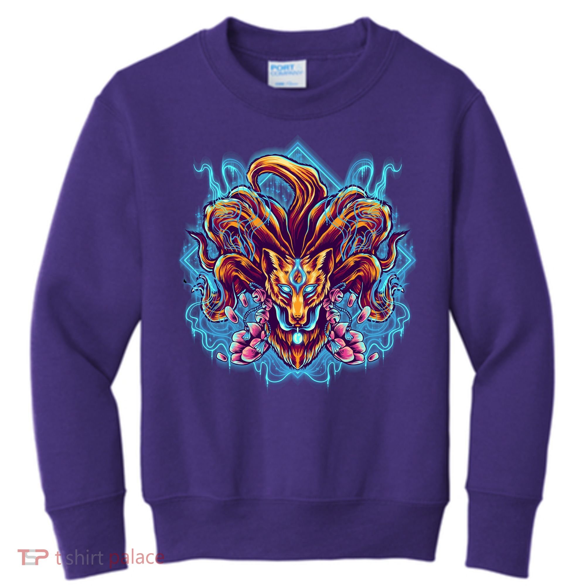 Japanese Nine Tails Kitsune Fox Kids Sweatshirt