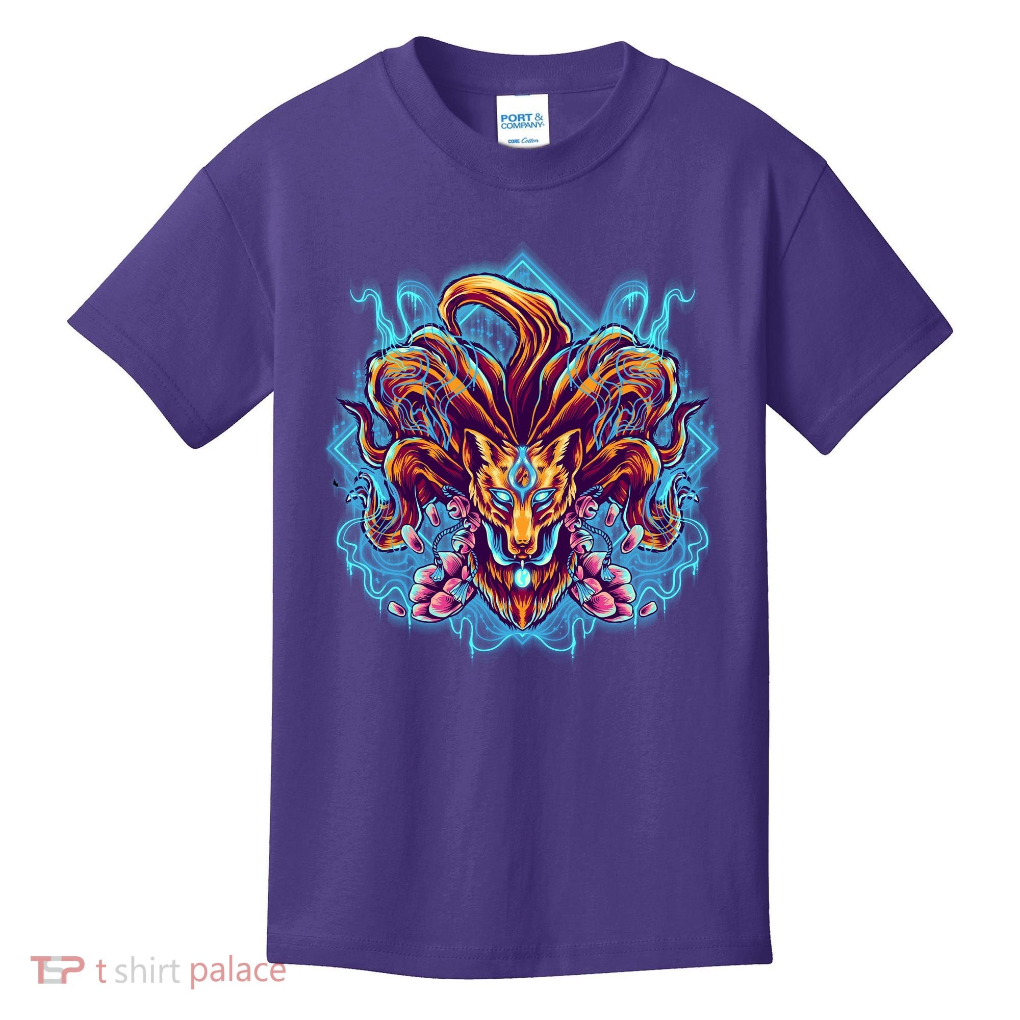 Japanese Nine Tails Kitsune Fox Kids T-Shirt