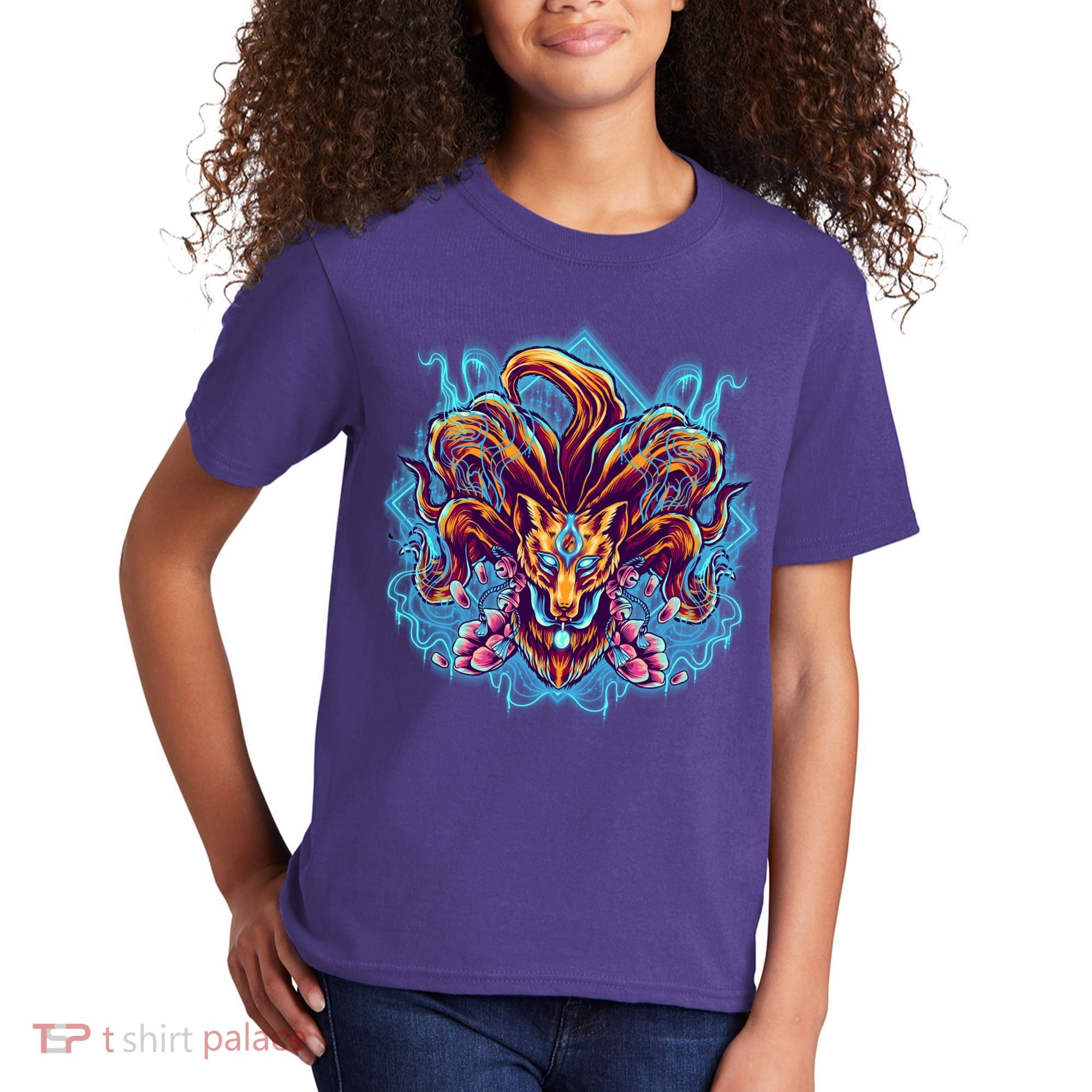 Japanese Nine Tails Kitsune Fox Kids T-Shirt