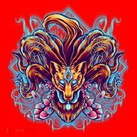 Japanese Nine Tails Kitsune Fox Santa Hat thumb 1