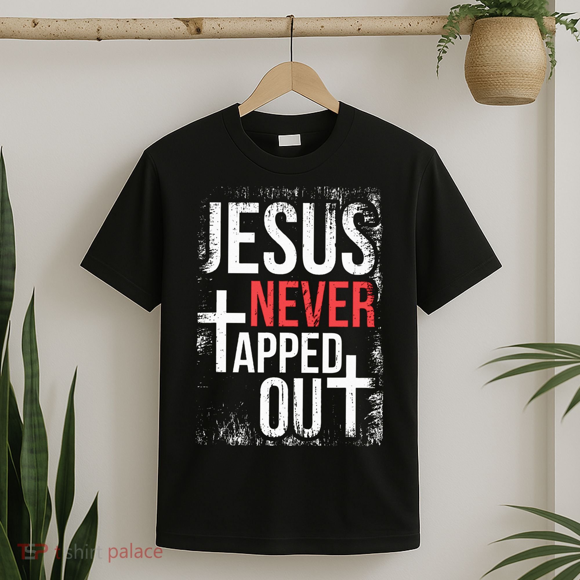 Jesus Never Tapped Out Christian Wrestling Faith Christian T-Shirt