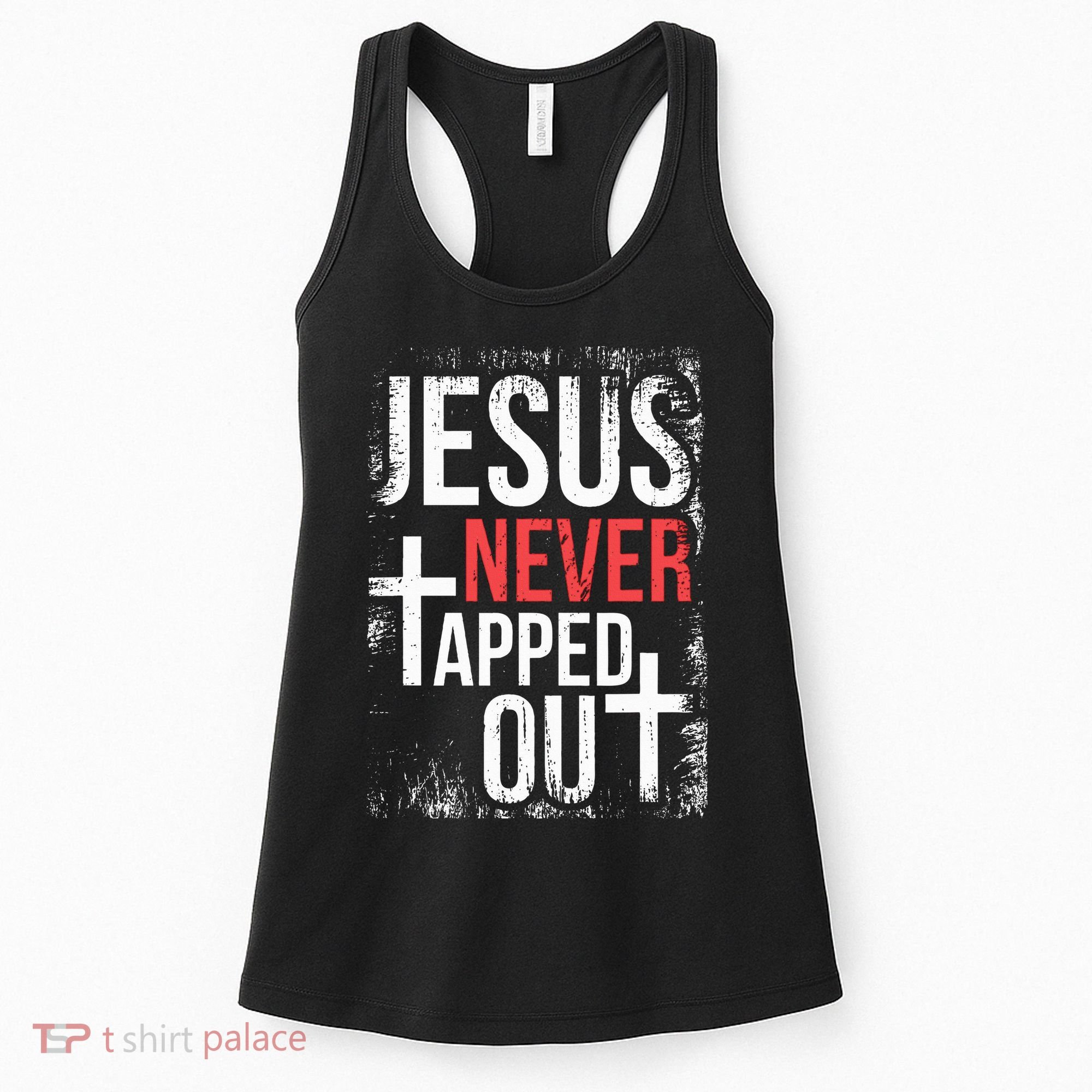 Jesus Never Tapped Out Christian Wrestling Faith Christian Women's Tank Top