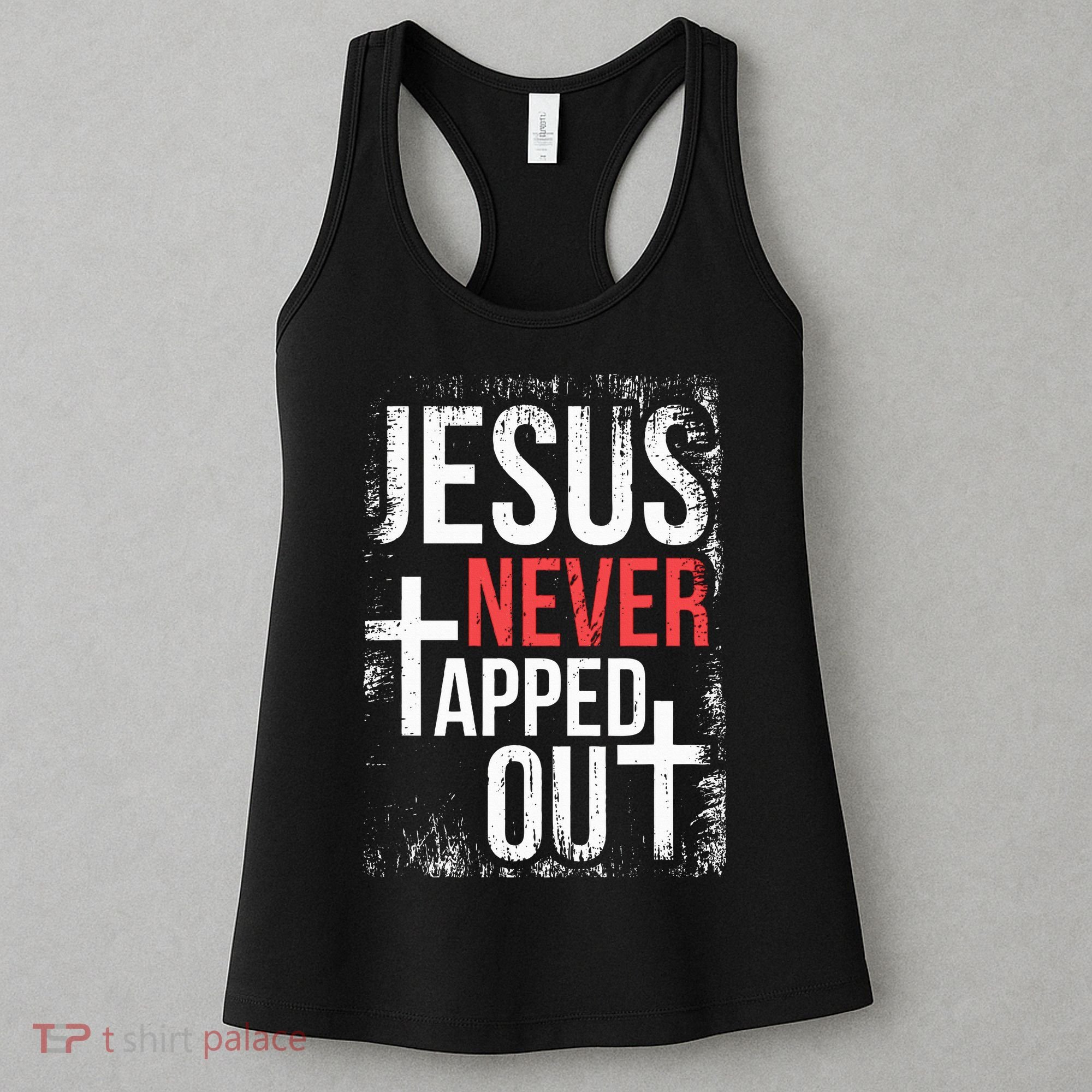 Jesus Never Tapped Out Christian Wrestling Faith Christian Women's Tank Top
