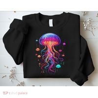 Jellyfish Ocean Animal Scuba Diving Rainbow Jelly Fish Sweatshirt thumb 2