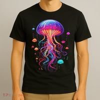 Jellyfish Ocean Animal Scuba Diving Rainbow Jelly Fish T-Shirt thumb 3