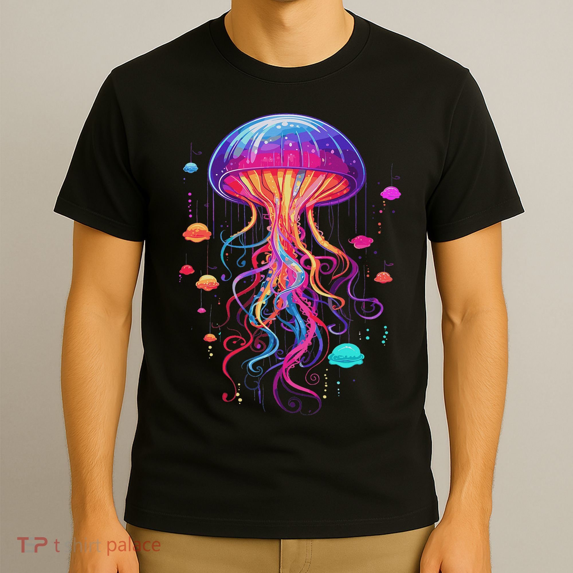 Jellyfish Ocean Animal Scuba Diving Rainbow Jelly Fish T-Shirt