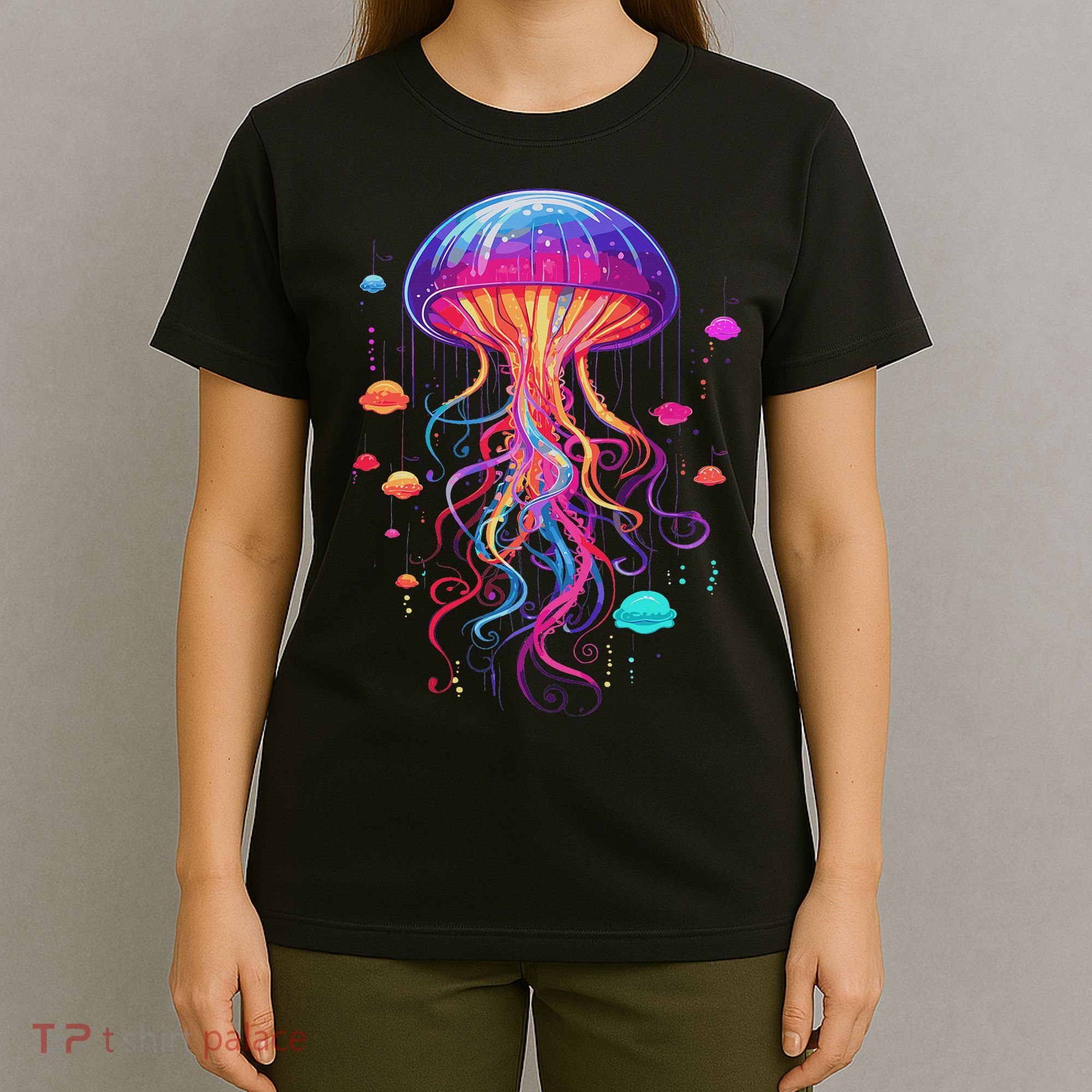 Jellyfish Ocean Animal Scuba Diving Rainbow Jelly Fish T-Shirt