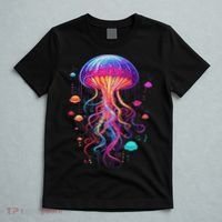 Jellyfish Ocean Animal Scuba Diving Rainbow Jelly Fish T-Shirt thumb 5