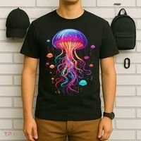 Jellyfish Ocean Animal Scuba Diving Rainbow Jelly Fish T-Shirt thumb 6