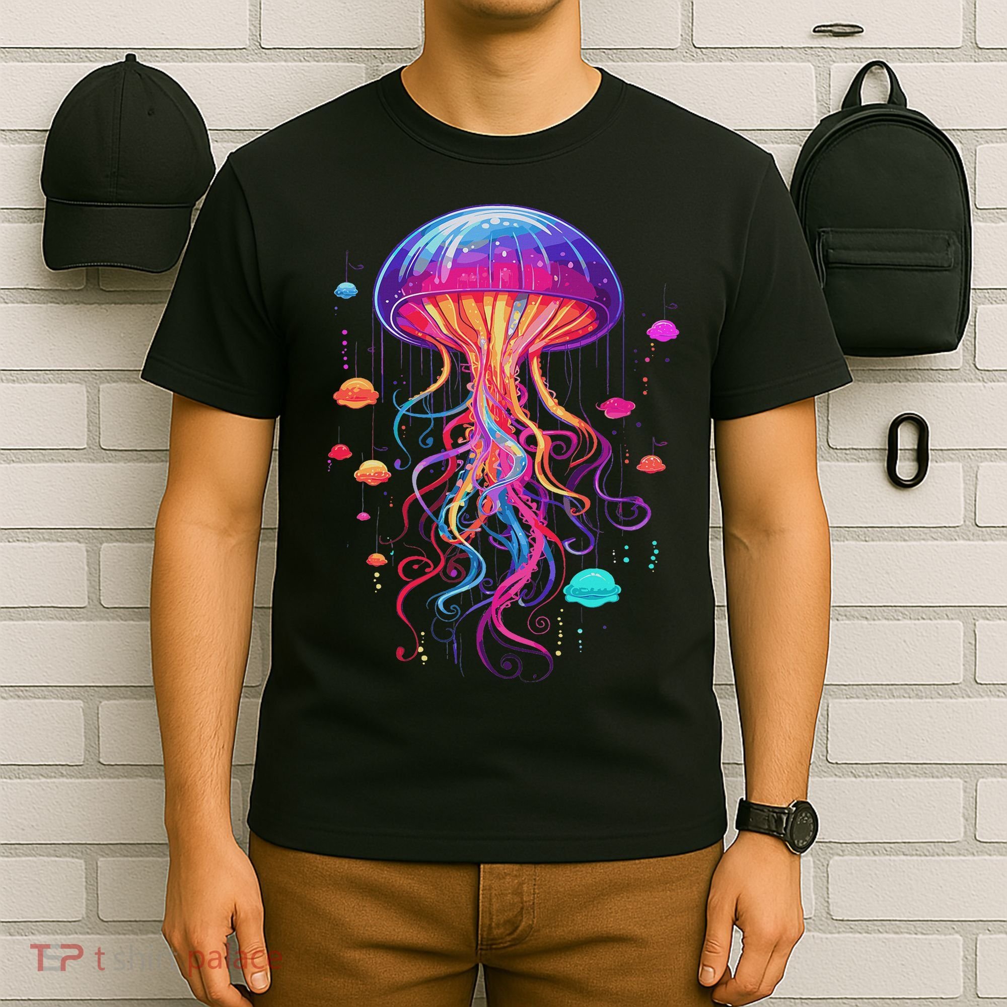 Jellyfish Ocean Animal Scuba Diving Rainbow Jelly Fish T-Shirt