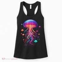 Jellyfish Ocean Animal Scuba Diving Rainbow Jelly Fish Women's Tank Top thumb 0