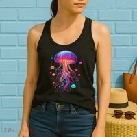 Jellyfish Ocean Animal Scuba Diving Rainbow Jelly Fish Women's Tank Top thumb 2