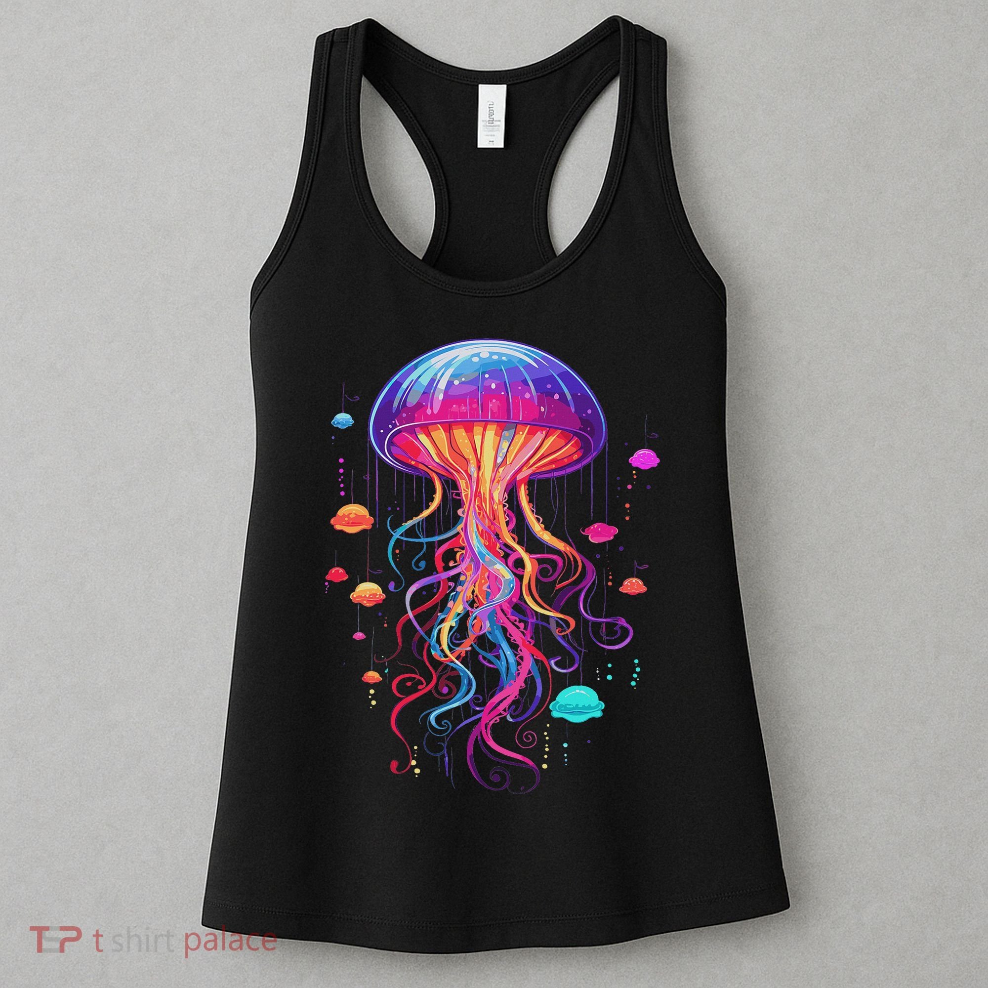 Jellyfish Ocean Animal Scuba Diving Rainbow Jelly Fish Women's Tank Top