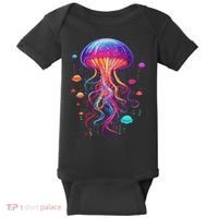 Jellyfish Ocean Animal Scuba Diving Rainbow Jelly Fish Baby Bodysuit thumb 0