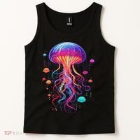 Jellyfish Ocean Animal Scuba Diving Rainbow Jelly Fish Tank Top thumb 2