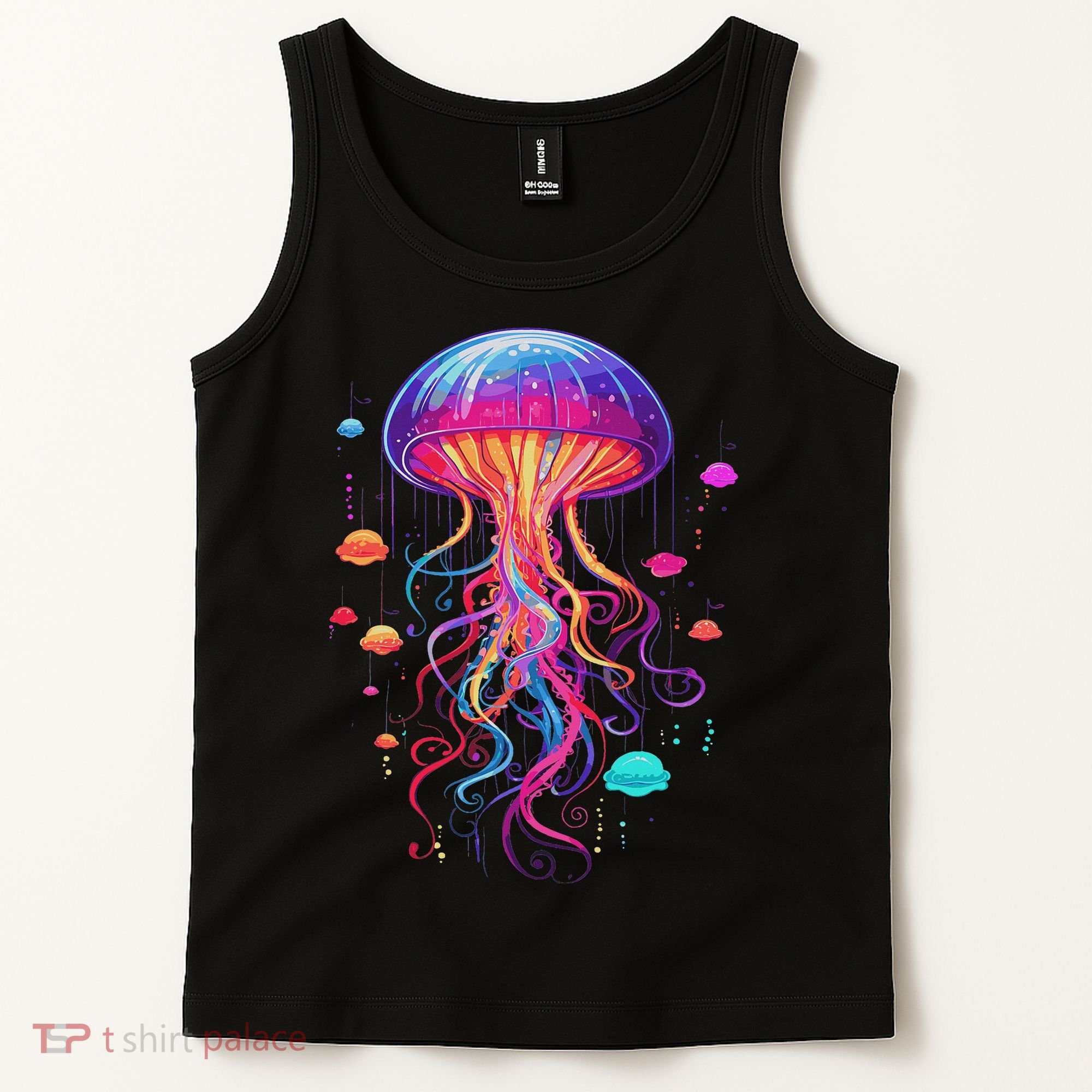 Jellyfish Ocean Animal Scuba Diving Rainbow Jelly Fish Tank Top