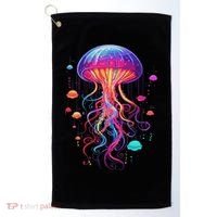 Jellyfish Ocean Animal Scuba Diving Rainbow Jelly Fish Golf Towel thumb 0