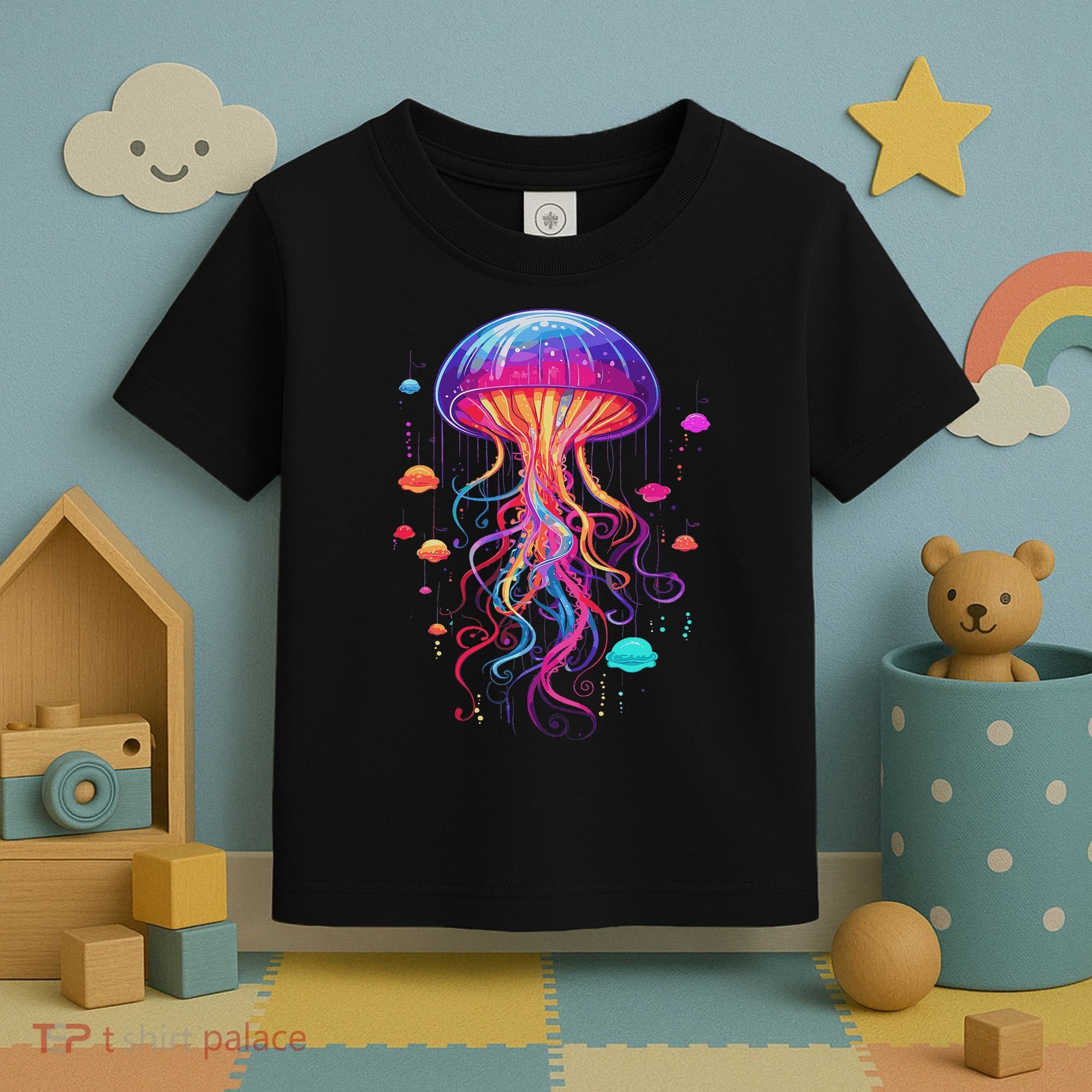Jellyfish Ocean Animal Scuba Diving Rainbow Jelly Fish Toddler T-Shirt