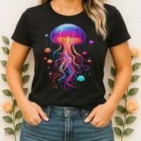 Jellyfish Ocean Animal Scuba Diving Rainbow Jelly Fish Women's T-Shirt thumb 2