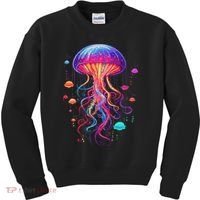 Jellyfish Ocean Animal Scuba Diving Rainbow Jelly Fish Kids Sweatshirt thumb 0