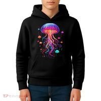 Jellyfish Ocean Animal Scuba Diving Rainbow Jelly Fish Kids Hoodie thumb 4