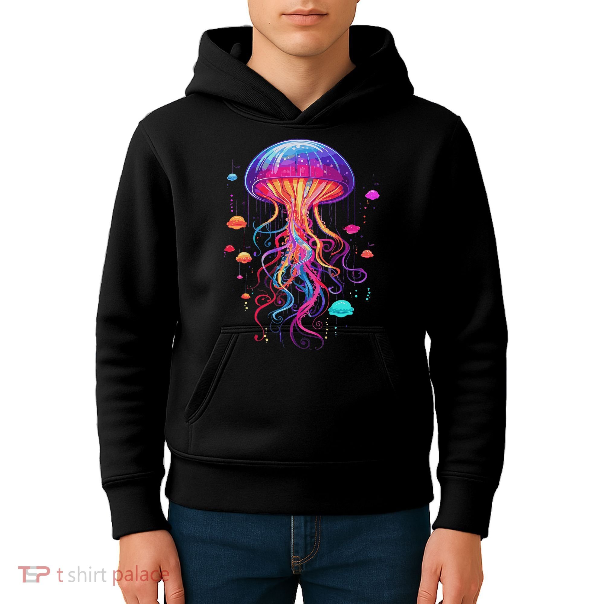 Jellyfish Ocean Animal Scuba Diving Rainbow Jelly Fish Kids Hoodie