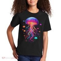 Jellyfish Ocean Animal Scuba Diving Rainbow Jelly Fish Kids T-Shirt thumb 2