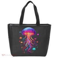 Jellyfish Ocean Animal Scuba Diving Rainbow Jelly Fish Tote Bag thumb 0