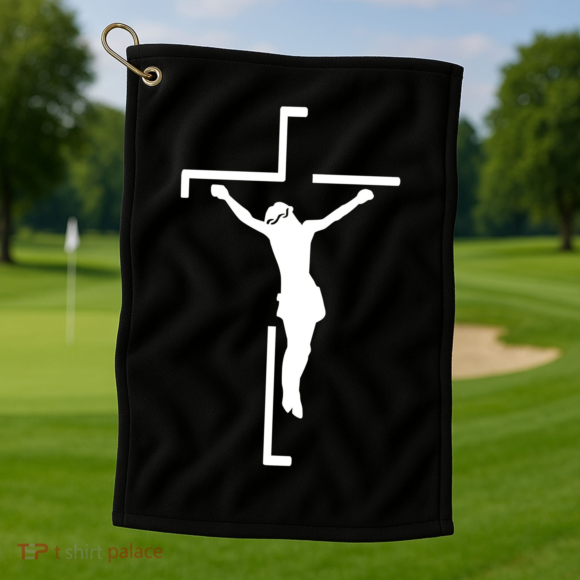 Jesus On Cross Golf Towel