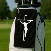Jesus On Cross Golf Towel thumb 2