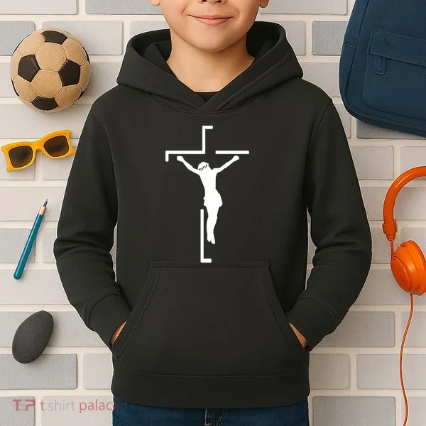 Jesus On Cross Kids Hoodie