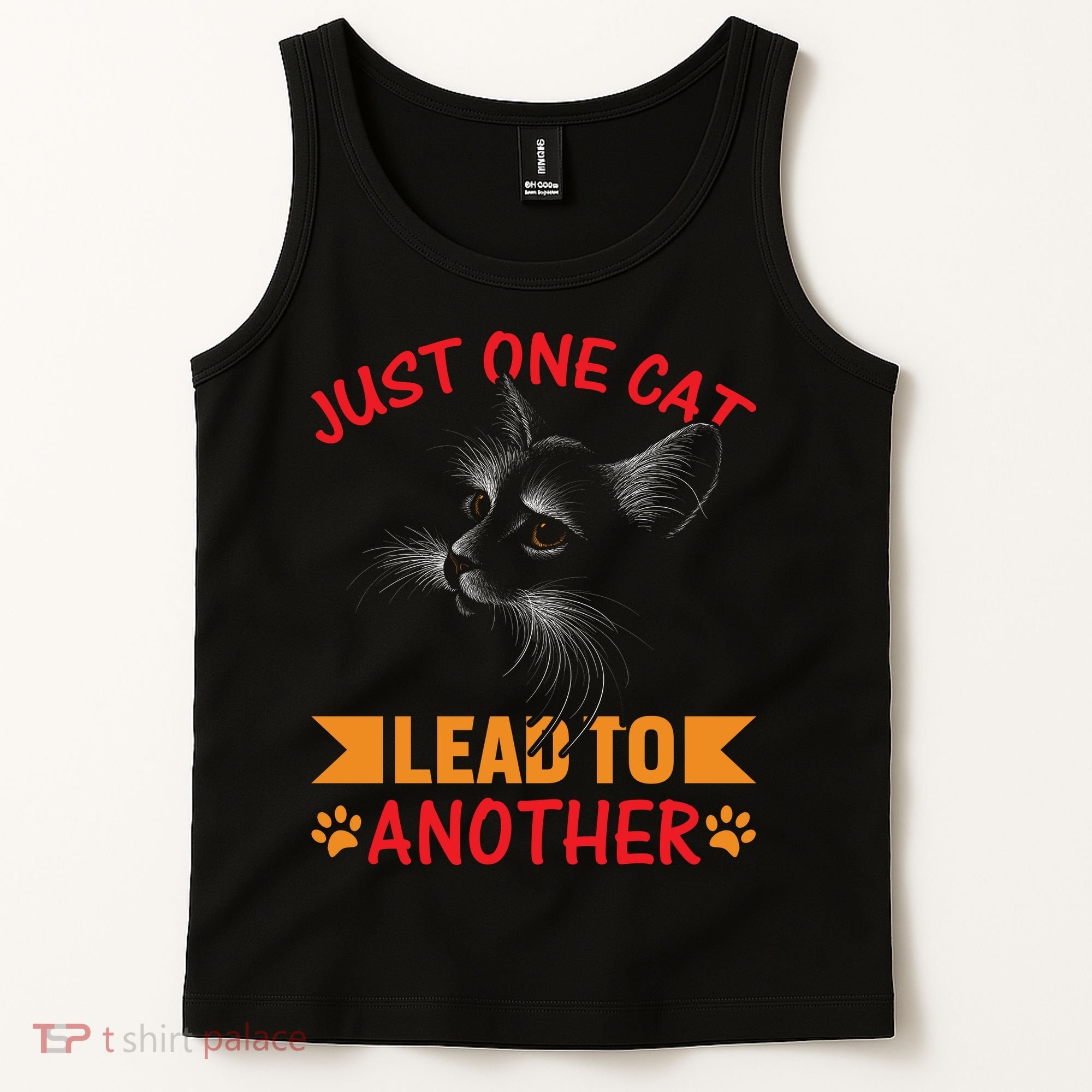 Just One Cat Lead To Another Cat Lover Cat Day Tank Top