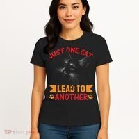 Just One Cat Lead To Another Cat Lover Cat Day Women's T-Shirt thumb 4