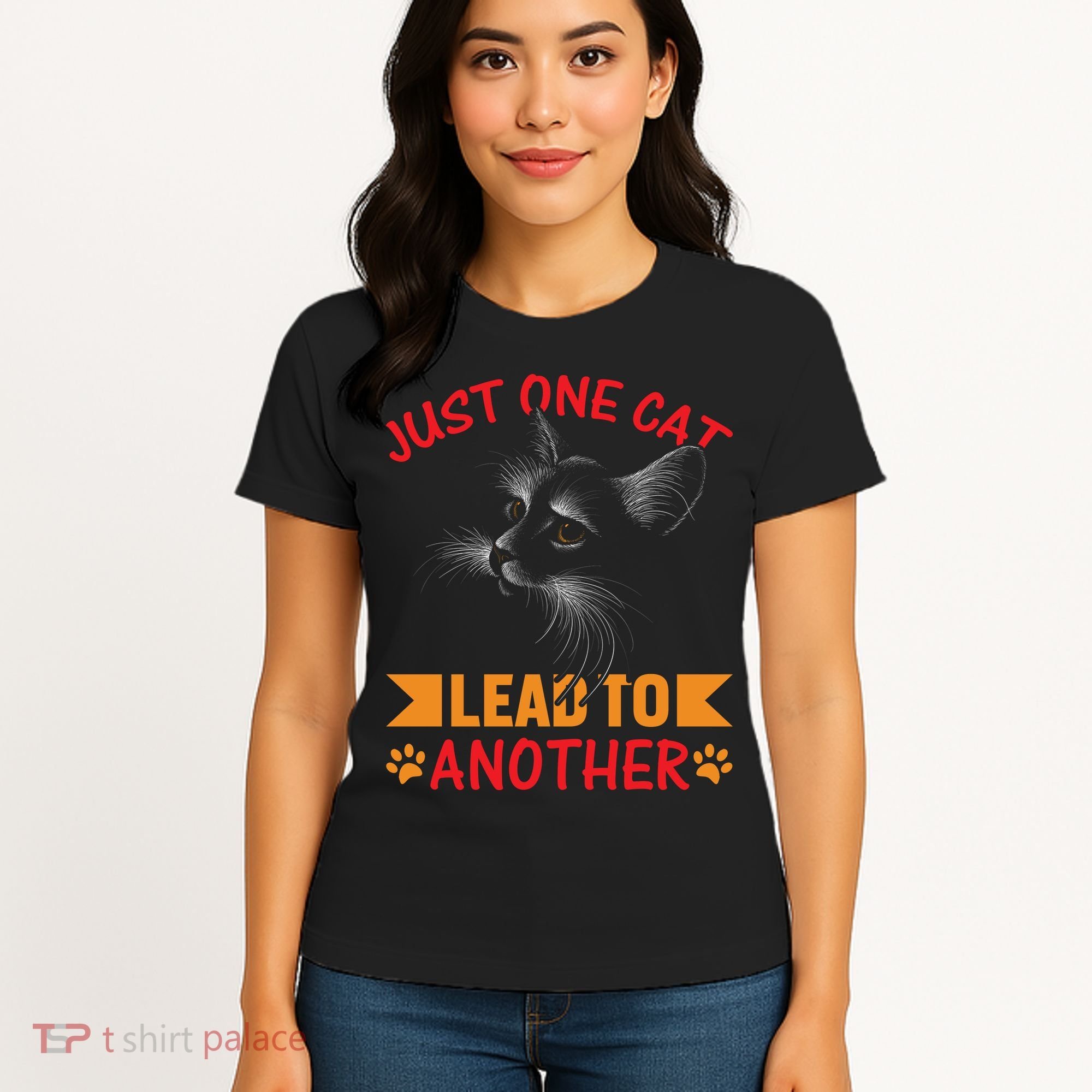 Just One Cat Lead To Another Cat Lover Cat Day Women's T-Shirt
