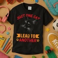 Just One Cat Lead To Another Cat Lover Cat Day Kids T-Shirt thumb 3