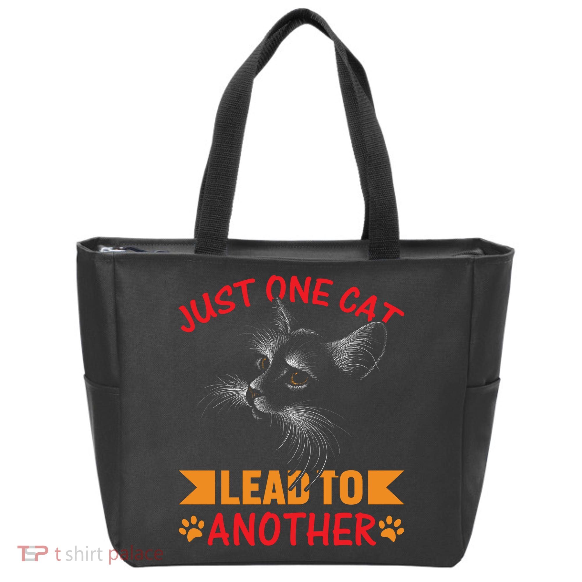 Just One Cat Lead To Another Cat Lover Cat Day Tote Bag