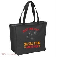 Just One Cat Lead To Another Cat Lover Cat Day Tote Bag thumb 2