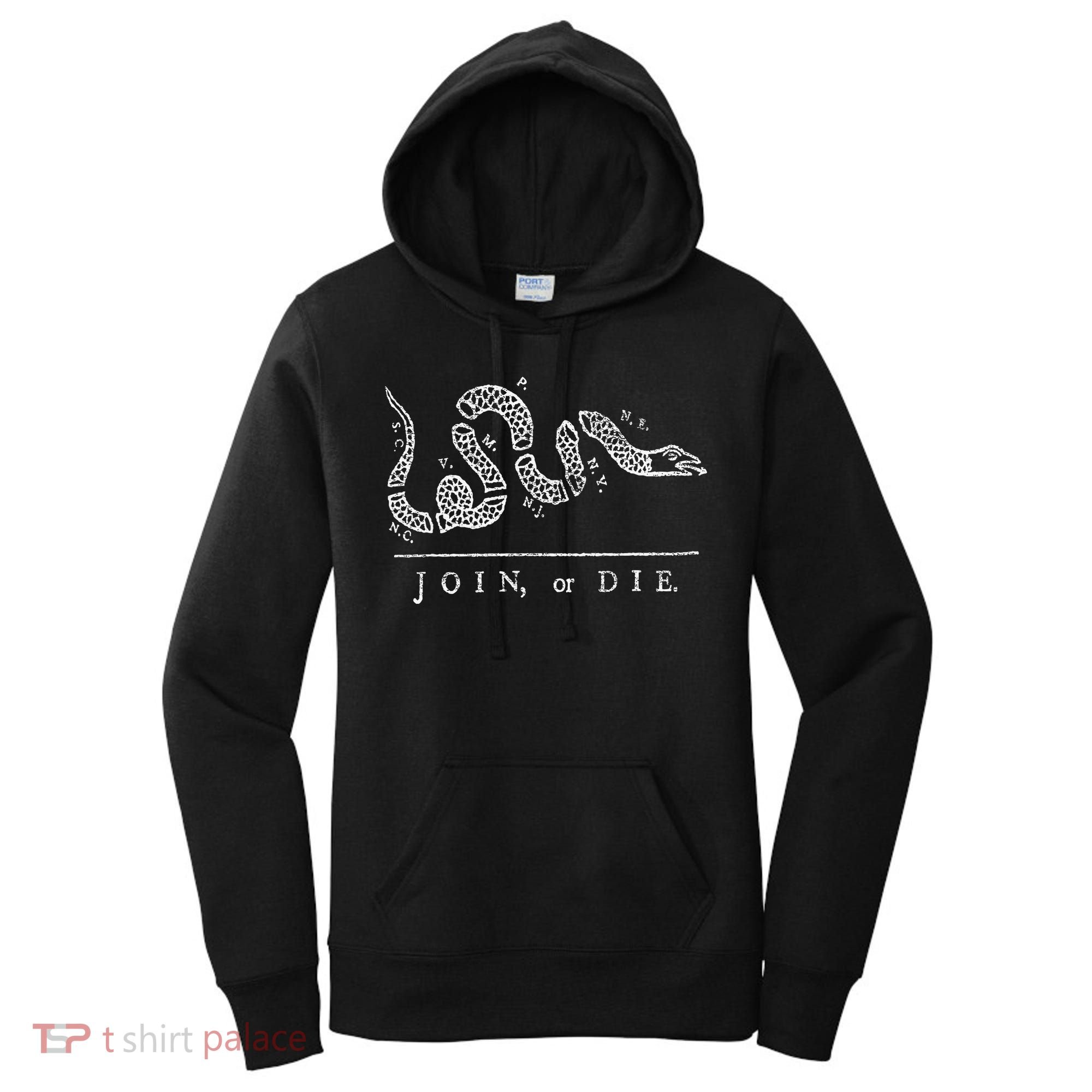 Join Or Die Snake Franklin Independence Gadsden 1776 Flag Women's Hoodie
