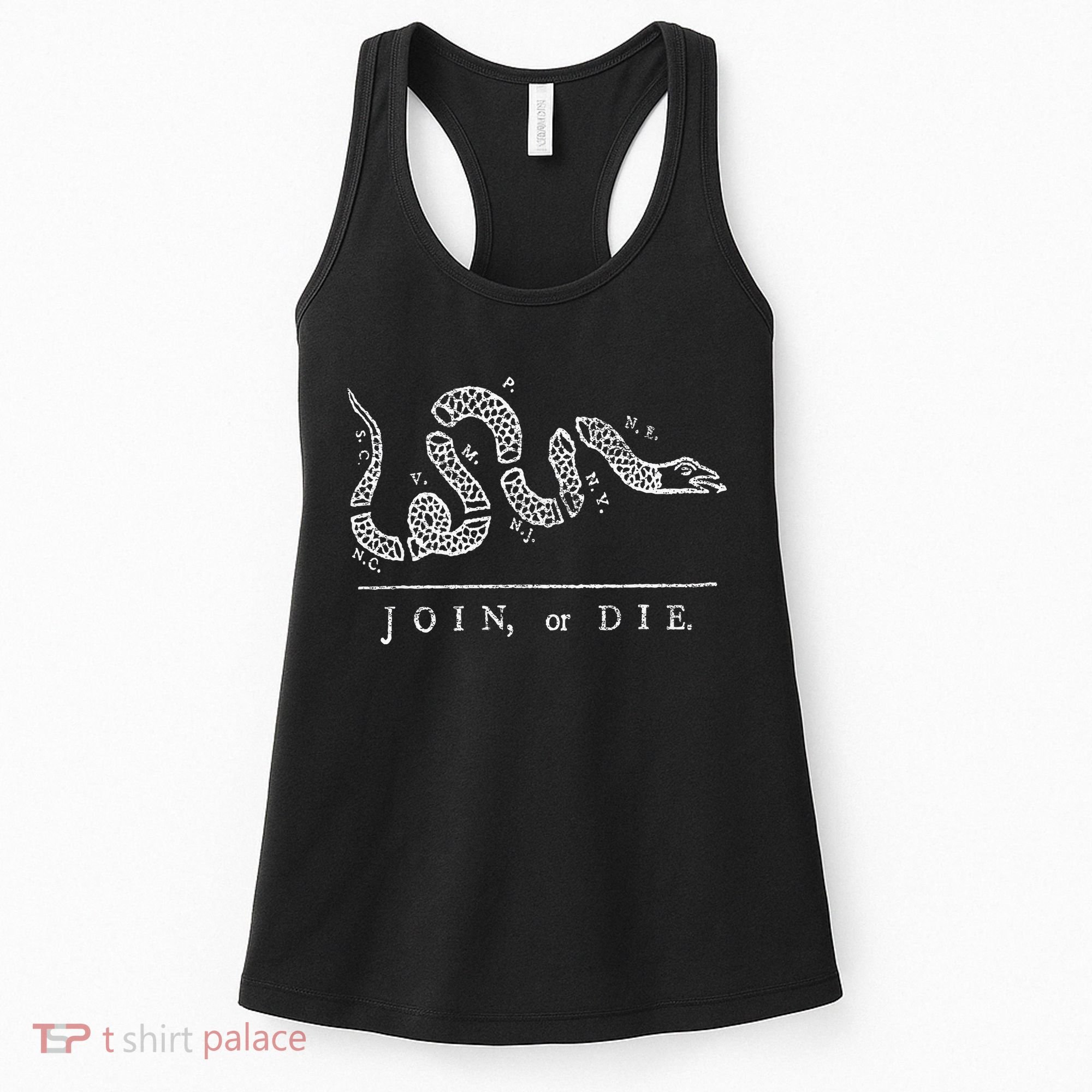 Join Or Die Snake Franklin Independence Gadsden 1776 Flag Women's Tank Top