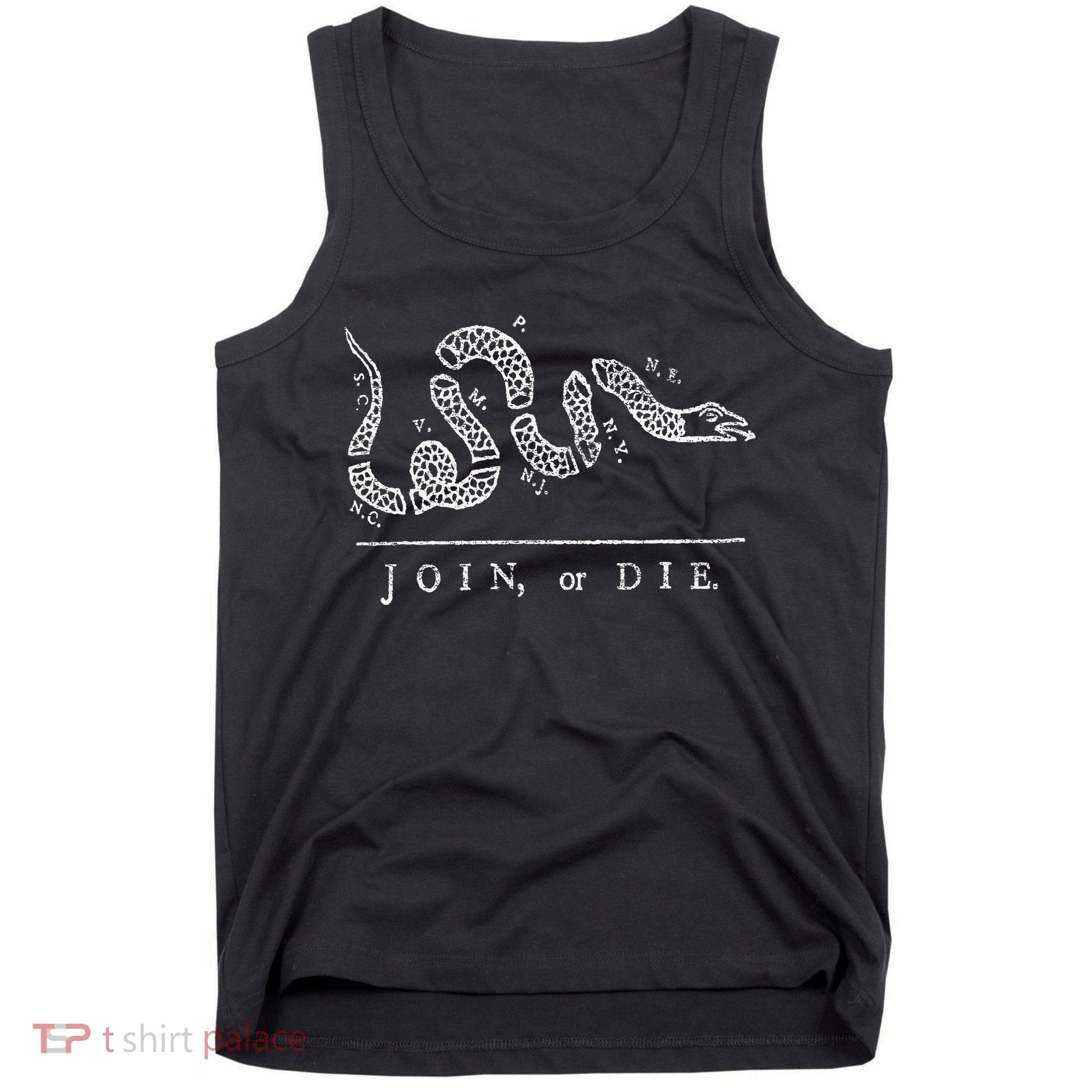 Join Or Die Snake Franklin Independence Gadsden 1776 Flag Tank Top