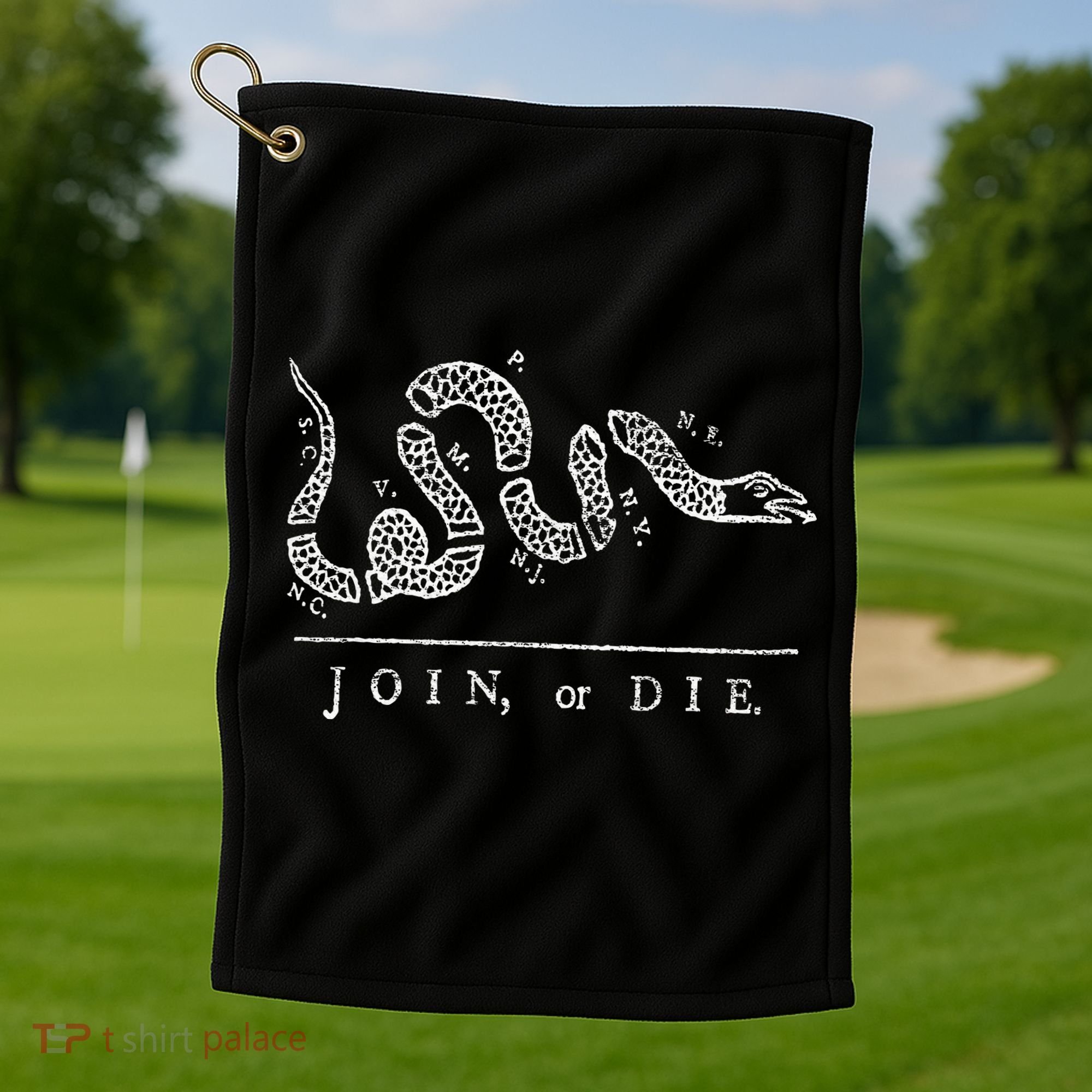 Join Or Die Snake Franklin Independence Gadsden 1776 Flag Golf Towel