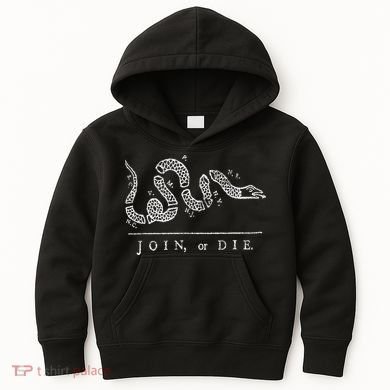 Join Or Die Snake Franklin Independence Gadsden 1776 Flag Kids Hoodie