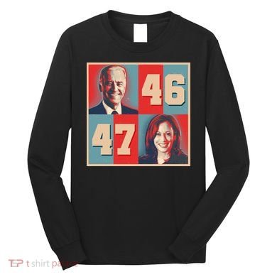 Joe Biden 46 Kamala Harris 47 Vintage Election Long Sleeve Shirt