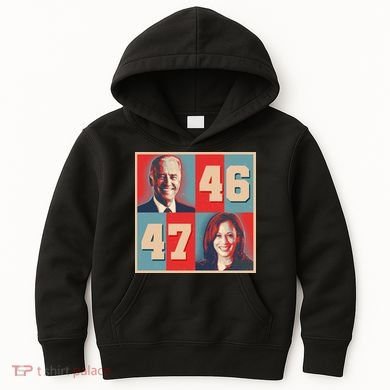 Joe Biden 46 Kamala Harris 47 Vintage Election Kids Hoodie
