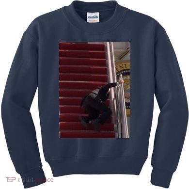 Joe Biden Big Fall Stumbling Kids Sweatshirt