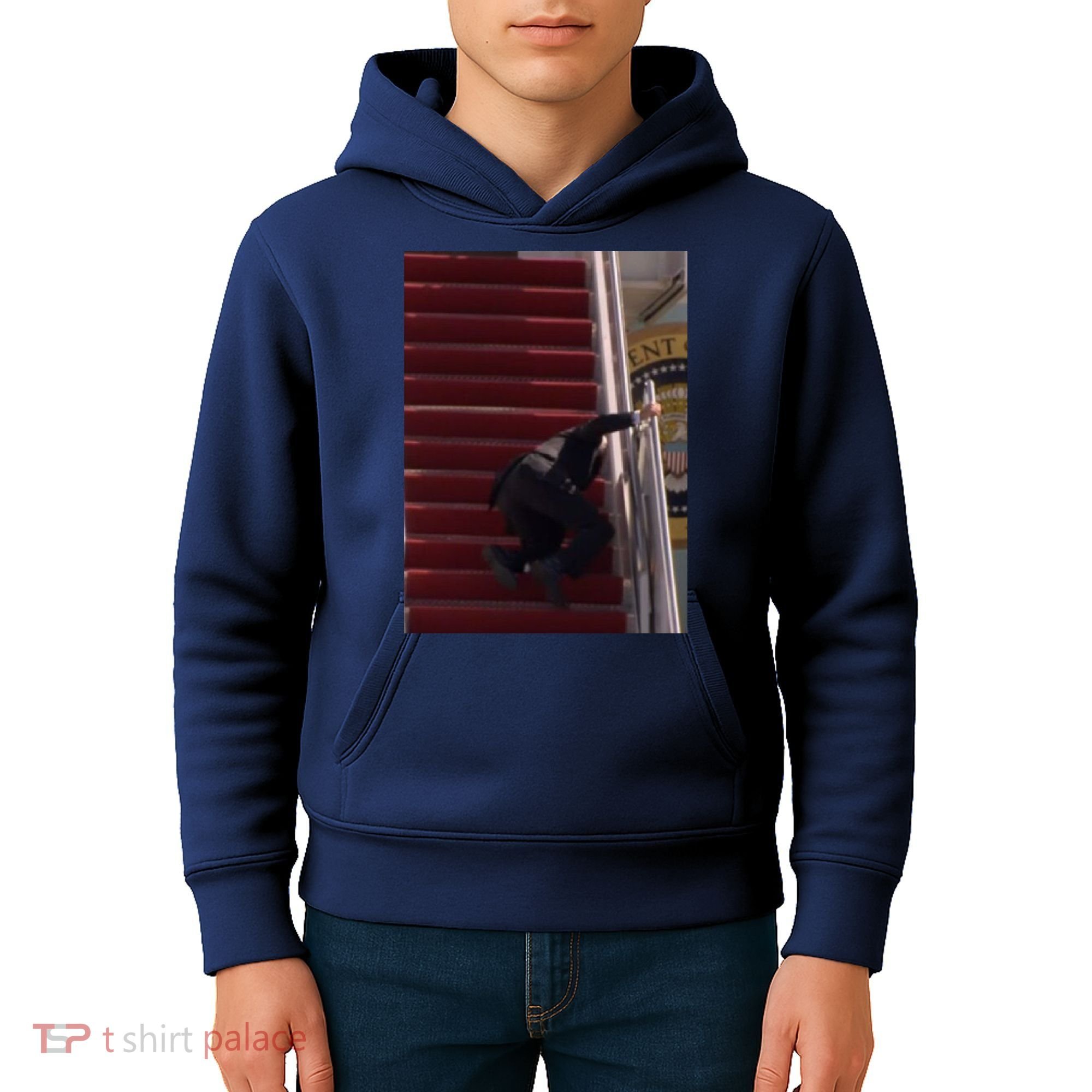 Joe Biden Big Fall Stumbling Kids Hoodie