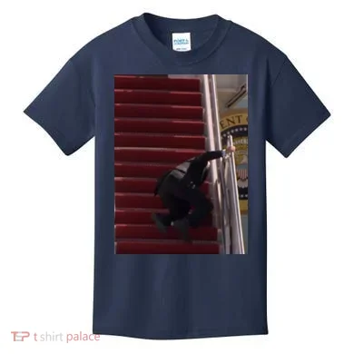 Joe Biden Big Fall Stumbling Kids T-Shirt