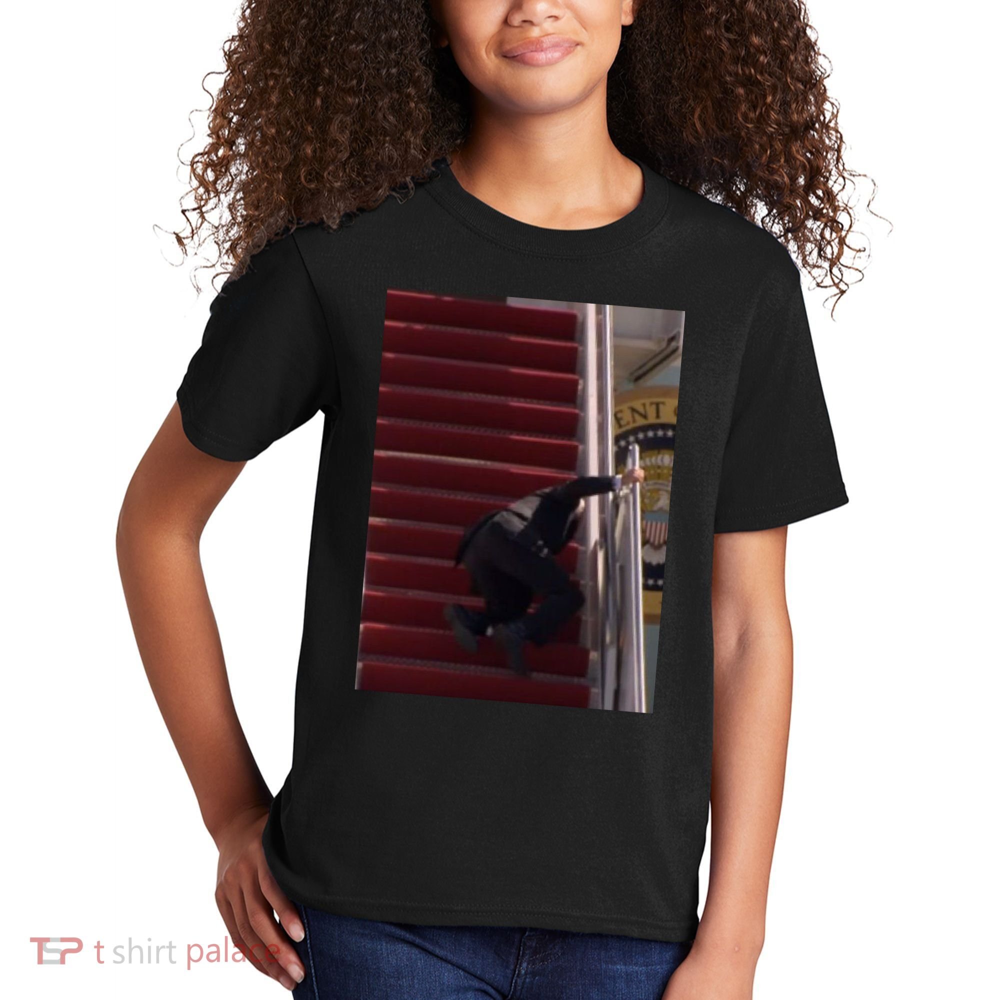 Joe Biden Big Fall Stumbling Kids T-Shirt
